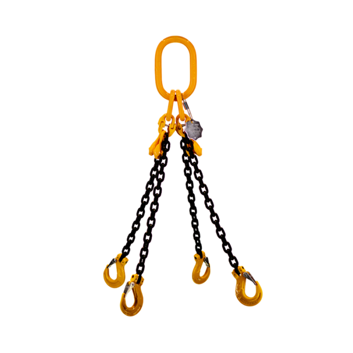 Гинжин тэнжээ - G80, 4 салаа, Ø08мм, L- 10м, 90º - 26250кг, 60º - 32500кг (Chain with 4 legs)