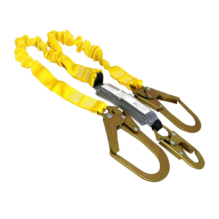 Бүсний 2 салаа оосор (уналт сааруулагчтай, шар) - Safety lanyard with Energy Absorber 30мм, 30кN, Length 1.5-1.8м,EN355